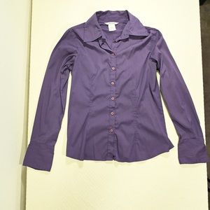 Tall Girl Purple Button-Down